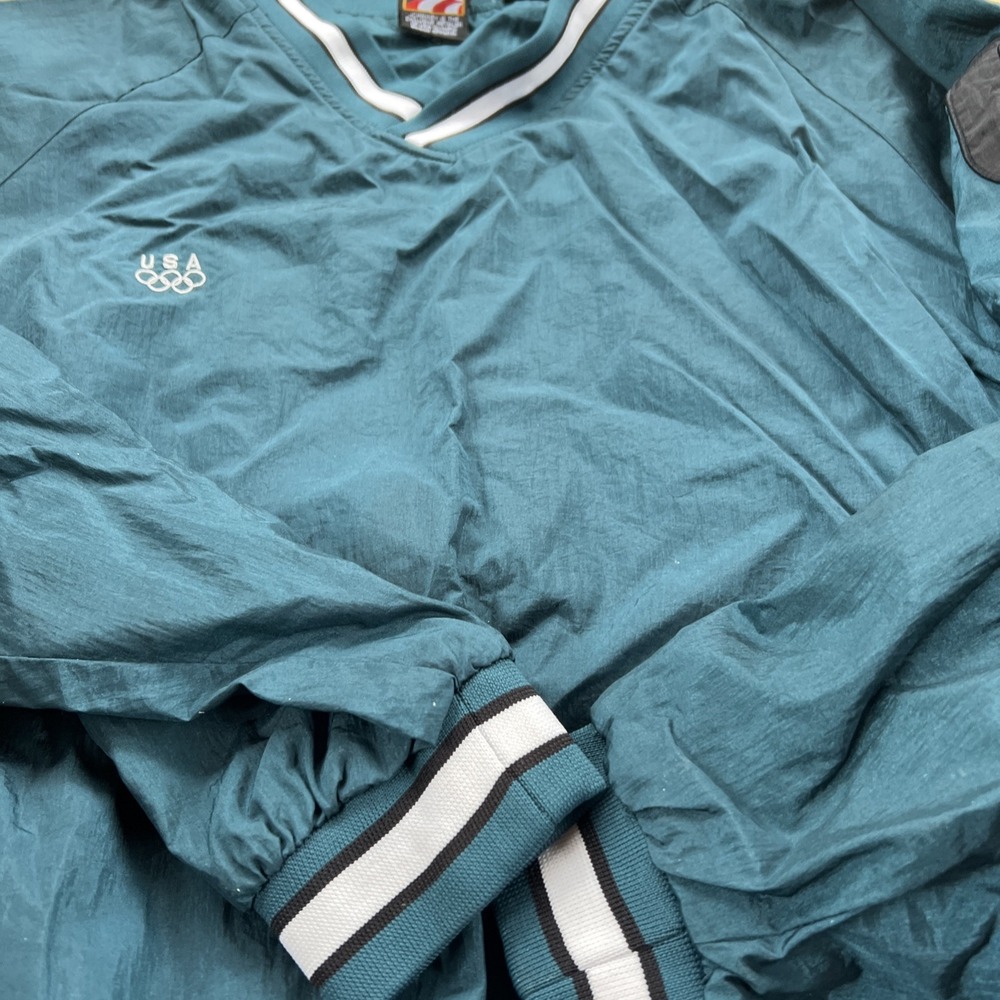 Vintage Team USA Olympics Pullover Windbreaker Teal‎ JC Penney 90's Men's Large - Picture 6 of 9